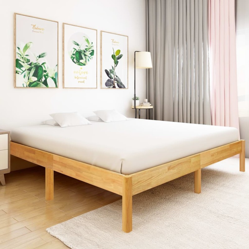 vidaXL Estructura de cama de madera maciza de roble 200x200 cm vidaXL Estructura de cama de madera maciza de roble 200x200 cm