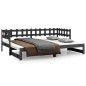 vidaXL Sofá cama extraíble madera maciza de pino gris 2x(90x200) cm vidaXL Sofá cama extraíble madera maciza de pino gris 2x(90x200) cm