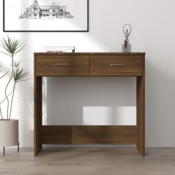 vidaXL Escritorio de madera contrachapada marrón roble 80x40x75 cm
