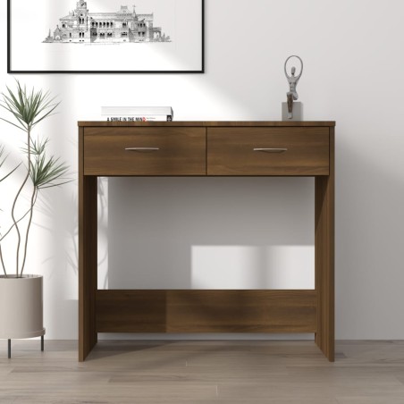vidaXL Escritorio de madera contrachapada marrón roble 80x40x75 cm