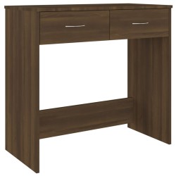 vidaXL Escritorio de madera contrachapada marrón roble 80x40x75 cm