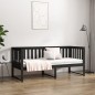 vidaXL Sofá cama de madera maciza de pino negro 80x200 cm vidaXL Sofá cama de madera maciza de pino negro 80x200 cm