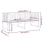 vidaXL Sofá cama de madera maciza de pino negro 80x200 cm vidaXL Sofá cama de madera maciza de pino negro 80x200 cm