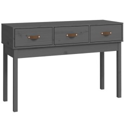 vidaXL Mesa consola de madera maciza de pino gris 114x40x75 cm