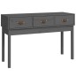 vidaXL Mesa consola de madera maciza de pino gris 114x40x75 cm