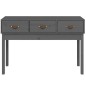 vidaXL Mesa consola de madera maciza de pino gris 114x40x75 cm
