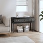 vidaXL Mesa consola de madera maciza de pino gris 114x40x75 cm