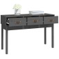vidaXL Mesa consola de madera maciza de pino gris 114x40x75 cm