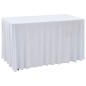 vidaXL Fundas elásticas de mesa 2 uds con falda 120x60,5x74 cm blanco vidaXL Fundas elásticas de mesa 2 uds con falda 120x60,5x74 cm blanco