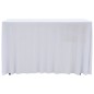 vidaXL Fundas elásticas de mesa 2 uds con falda 120x60,5x74 cm blanco vidaXL Fundas elásticas de mesa 2 uds con falda 120x60,5x74 cm blanco
