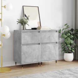 vidaXL Aparadores 2 uds madera de ingeniería gris hormigón 40x35x70 cm