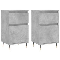 vidaXL Aparadores 2 uds madera de ingeniería gris hormigón 40x35x70 cm