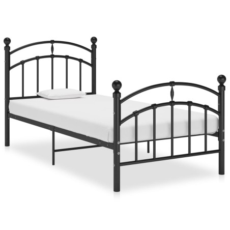 vidaXL Estructura de cama de metal negro 100x200 cm