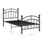 vidaXL Estructura de cama de metal negro 100x200 cm vidaXL Estructura de cama de metal negro 100x200 cm