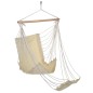 HI Hamaca silla con reposapiés lona de algodón beige HI Hamaca silla con reposapiés lona de algodón beige