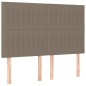 vidaXL Cama box spring con colchón tela gris taupe 140x190 cm