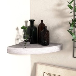 vidaXL Estante de esquina de pared MDF gris hormigón 25x25x3,8 cm
