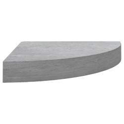 vidaXL Estante de esquina de pared MDF gris hormigón 25x25x3,8 cm