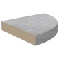 vidaXL Estante de esquina de pared MDF gris hormigón 25x25x3,8 cm