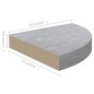 vidaXL Estante de esquina de pared MDF gris hormigón 25x25x3,8 cm