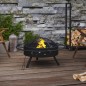 vidaXL Brasero con atizador acero XXL 70 cm vidaXL Brasero con atizador acero XXL 70 cm