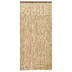 vidaXL Cortina mosquitera beige y marrón chenilla 100x220 cm 