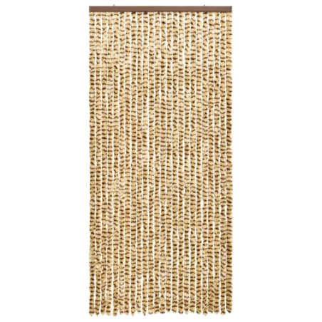 vidaXL Cortina mosquitera beige y marrón chenilla 100x220 cm 