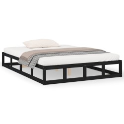 vidaXL Estructura cama doble pequeña madera maciza negra 120x190 cm