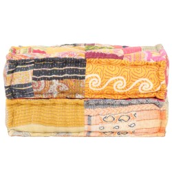 vidaXL Puf patchwork de tela 60x70x36 cm