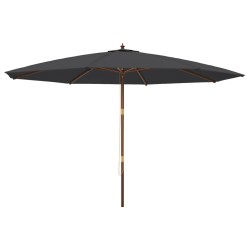 vidaXL Sombrilla de jardín con poste de madera negro 400x273 cm