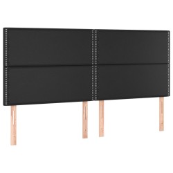 vidaXL Cabeceros 4 unidades de cuero sintético negro 80x5x78/88 cm