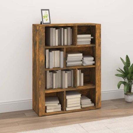 vidaXL Aparador madera contrachapada color roble ahumado 80x30x106 cm