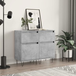 vidaXL Aparadores 2 uds madera de ingeniería gris hormigón 40x35x70 cm