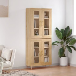 vidaXL Aparador alto madera contrachapada color roble 69,5x34x180 cm