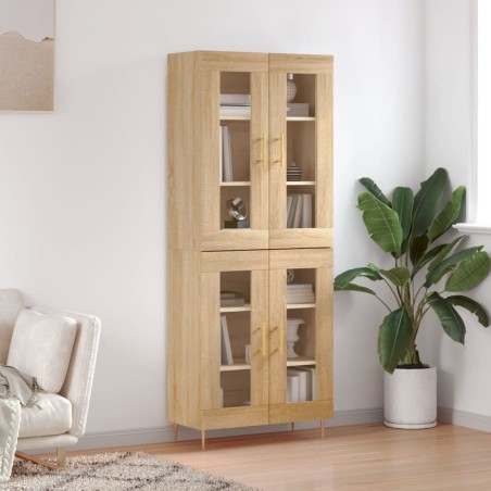 vidaXL Aparador alto madera contrachapada color roble 69,5x34x180 cm
