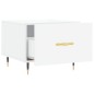 vidaXL Mesa de centro 2 uds madera ingeniería blanco brillo 50x50x40cm vidaXL Mesa de centro 2 uds madera ingeniería blanco brillo 50x50x40cm