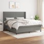 vidaXL Cama box spring con colchón tela gris oscuro 180x200 cm vidaXL Cama box spring con colchón tela gris oscuro 180x200 cm