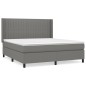 vidaXL Cama box spring con colchón tela gris oscuro 180x200 cm vidaXL Cama box spring con colchón tela gris oscuro 180x200 cm