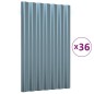 vidaXL Paneles de tejado 36 unidades acero recubierto gris 60x36 cm vidaXL Paneles de tejado 36 unidades acero recubierto gris 60x36 cm