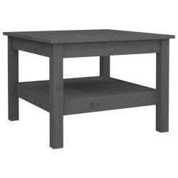 vidaXL Mesa de centro de madera maciza de pino gris 55x55x40 cm