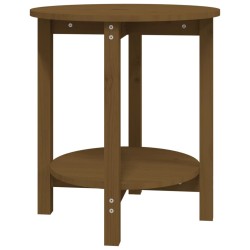 vidaXL Mesa de centro de madera maciza de pino marrón miel Ø55x60 cm