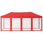 vidaXL Carpa para fiestas plegable con paredes laterales rojo 3x6 m