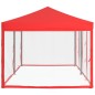 vidaXL Carpa para fiestas plegable con paredes laterales rojo 3x6 m