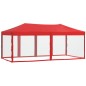 vidaXL Carpa para fiestas plegable con paredes laterales rojo 3x6 m