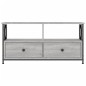 vidaXL Mueble TV hierro y madera contrachapada gris Sonoma 90x33x45 cm