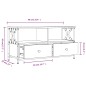 vidaXL Mueble TV hierro y madera contrachapada gris Sonoma 90x33x45 cm