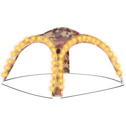 vidaXL Carpa de fiesta con LED y 4 paredes laterales azul 3,6x3,6x2,3m