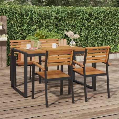 vidaXL Mesa de jardín con patas en U madera maciza acacia 148x80x75 cm