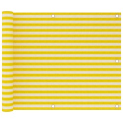 vidaXL Toldo para balcón HDPE amarillo y blanco 75x300 cm