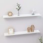 vidaXL Estantes de pared 2 unidades blanco brillo 80x9x3 cm